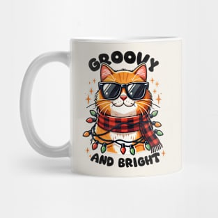 Groovy and Bright Christmas Cat Mug